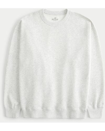 Hollister Oversized Wohlfühl-Sweatshirt mit Rundhalsausschnitt - Weiß
