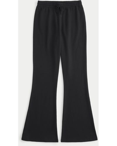 Hollister Ultra High-rise Fleece Flare Trousers - Black