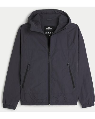 Hollister Fleece-lined All-weather Zip-up Jacket - Black