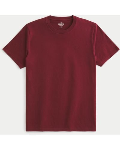 Hollister Cotton Icon Crew T-shirt - Red