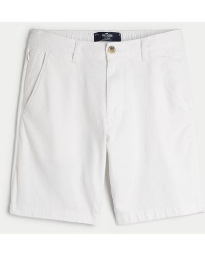 Hollister Linen Blend Flex-waist Shorts 9" - White