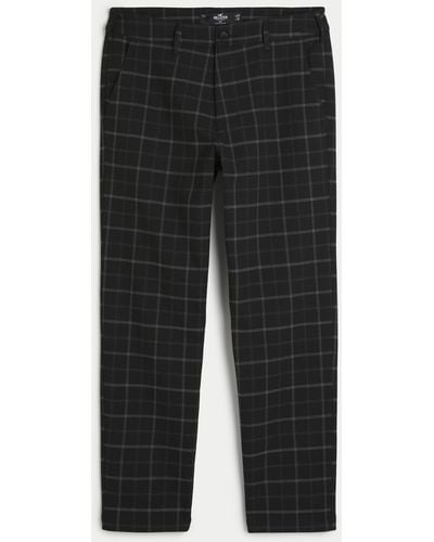 Hollister Slim Plaid Trousers - Black