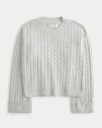 Hollister Easy Cable-knit Crew Jumper - Grey