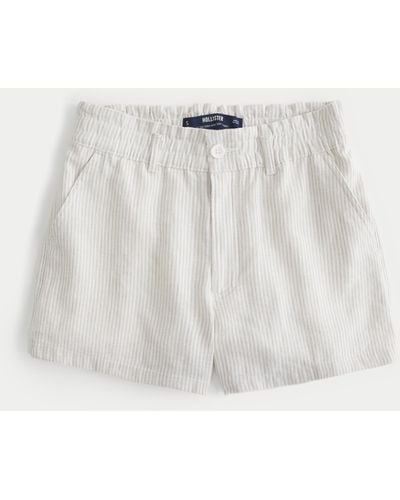 Hollister Ultra High-rise Linen Blend Soft Shorts - White