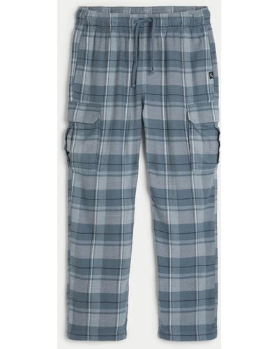 Hollister Flannel Cargo Pyjama Trousers - Blue