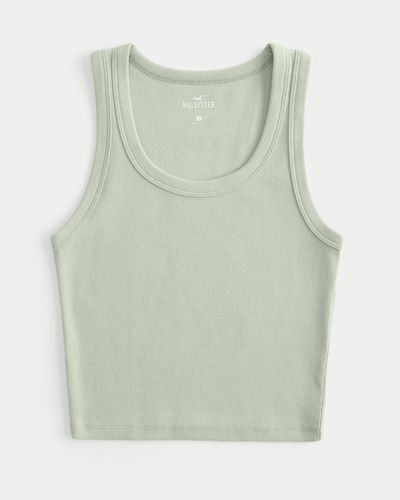 Hollister Ribbed Scoop Tank - Green