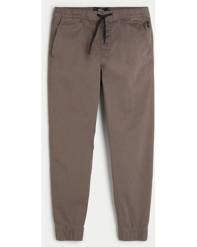 Hollister Twill Joggers - Brown