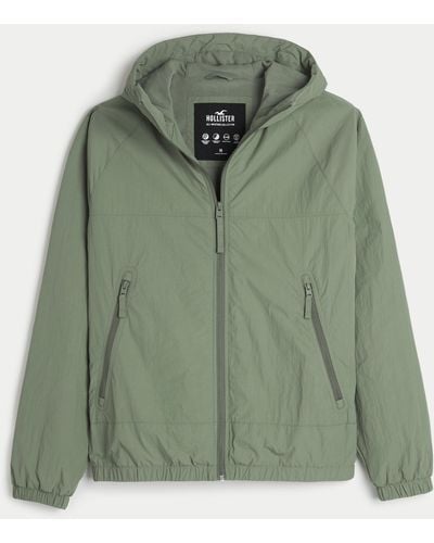 Hollister Fleece-lined All-weather Zip-up Jacket - Green