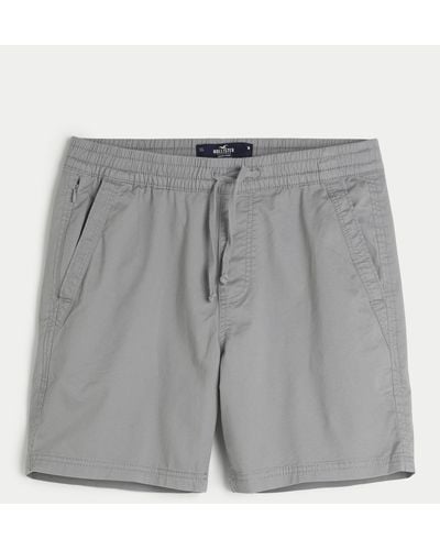 Hollister Pull-On Shorts aus Twill 18 cm - Grau