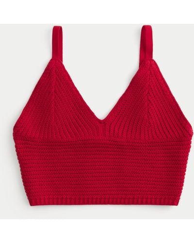 Hollister Crochet-style V-neck Bralette - Red