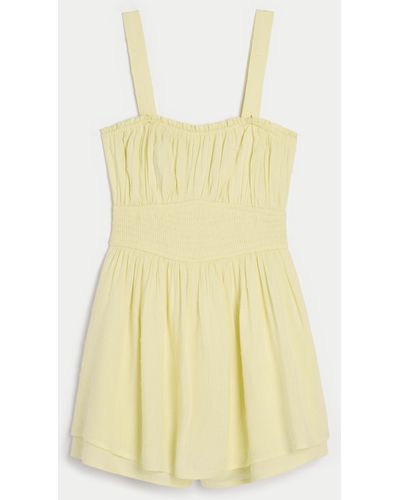 Hollister Hollister Saidie Double-tier Removable Strap Romper - Yellow
