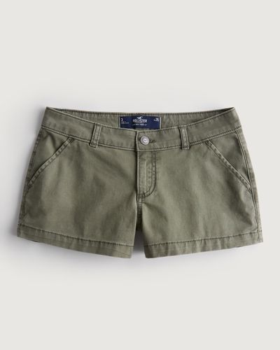 Hollister Low-rise Twill Chino Shorts 3" - Green