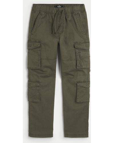 Hollister Slim Straight Cargo Trousers - Green