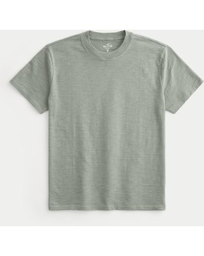 Hollister Lässiges T-Shirt aus Baumwoll-Flammengarn mit Rundhalsausschnitt - Grün