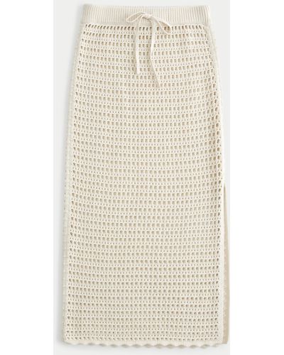 Hollister Crochet-style Cover Up Maxi Skirt - Natural