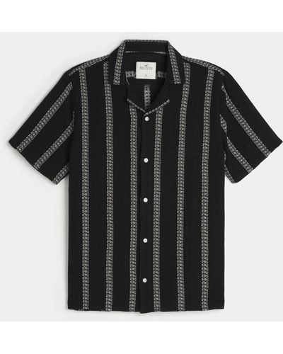 Hollister Boxy Short-sleeve Striped Shirt - Black