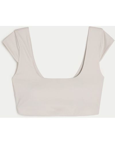 Hollister Gilly Hicks Active Cap Sleeve Sports Bra - White