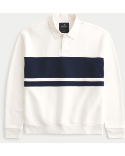 Hollister Relaxed Long-sleeve Rugby Polo Sweatshirt - Blue