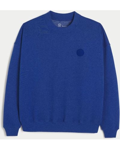 Hollister Gilly Hicks Smile Series Oversized Crew Sweatshirt - Blue