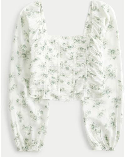 Hollister Long-sleeve Ruched Top - White