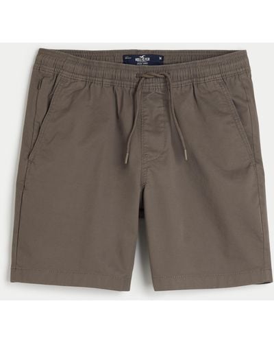 Hollister Jogger-Shorts aus Twill, 7" - Grau