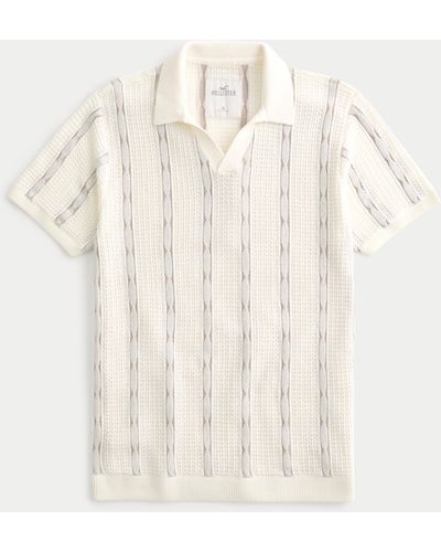 Hollister Striped Jumper Polo - Natural