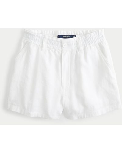 Hollister Ultra High-rise Linen Blend Soft Shorts - White