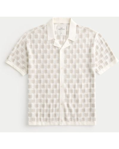 Hollister Short-sleeve Button-through Jumper Shirt - Natural