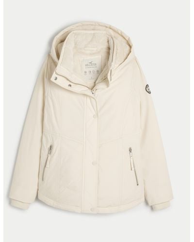 Hollister All-weather Faux Fur-lined Jacket - Natural
