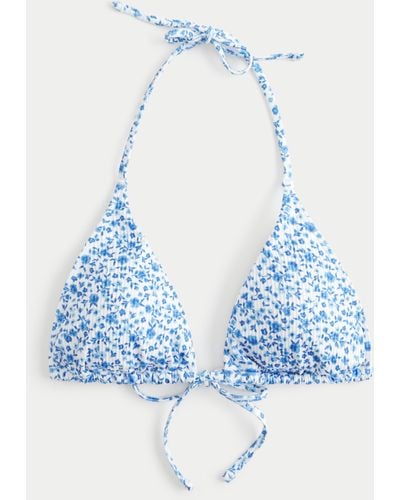 Hollister Geripptes Triangel-Bikinioberteil im Multiway-Design - Blau