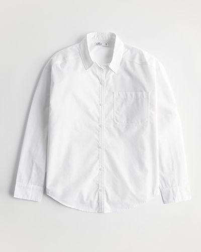 Hollister Oversized Poplin Shirt - White