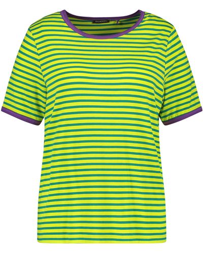Samoon T-shirt mit ringel-dessin 68cm kurzarm rundhals viskose - Grün
