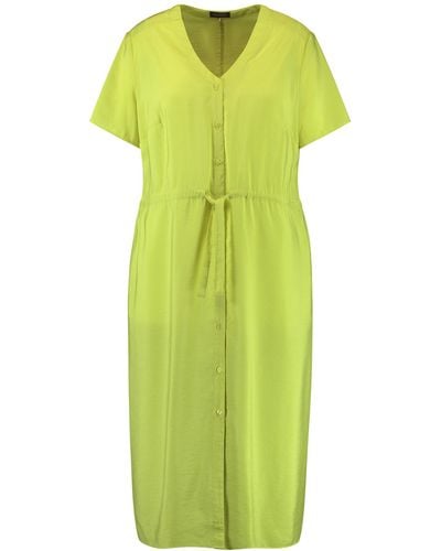 Samoon Sommerkleid in midilänge kurzarm v-ausschnitt viskose - Grün