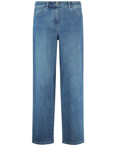 Samoon Jeans mit weitem bein carlotta baumwolle - Blau