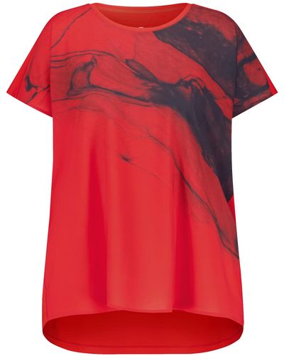 Samoon Kurzarmshirt mit satin-front 68cm rundhals viskose - Rot