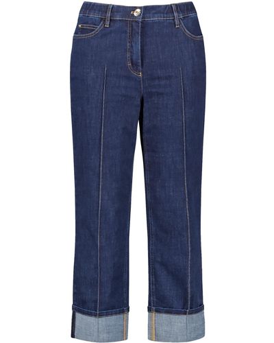 Samoon 7/8 jeans mit kontraststepp betty jeans baumwolle - Blau