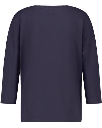 Gerry Weber 3/4 arm shirt mit lettering 62cm rundhals viskose - Blau