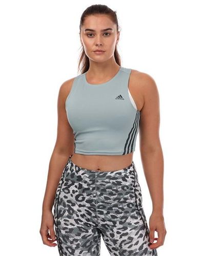 adidas Run Icons 3-stripes Cooler Running Crop Top - Blue