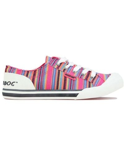 Rocket Dog Jazzin Aloe Stripe Court Shoes - Pink