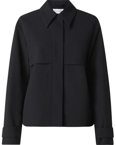 Calvin Klein Viscose Crepe Short Jacket - Black