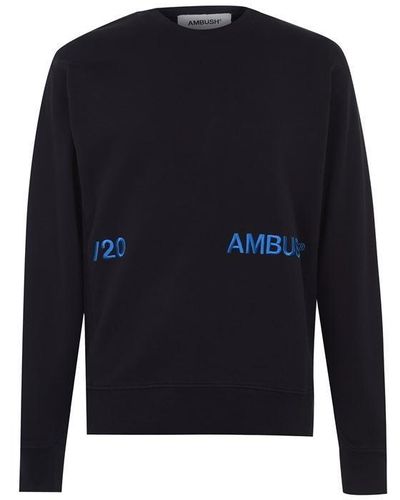Ambush Embroidered Crew Sweatshirt - Blue