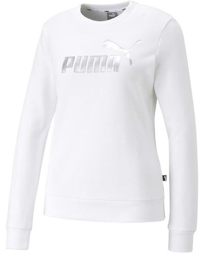 PUMA Metallic Logo Crew Tr - White