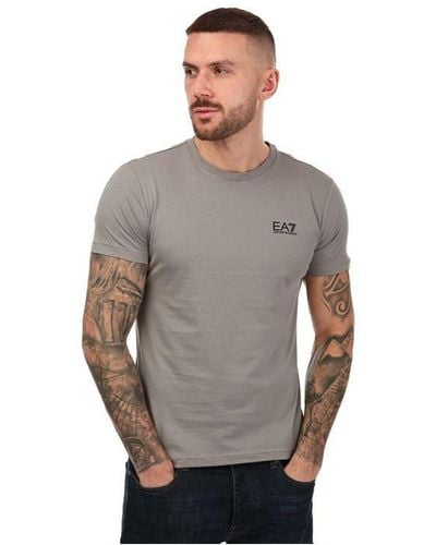 EA7 Regular Fit Logo Print T-shirt - Grey