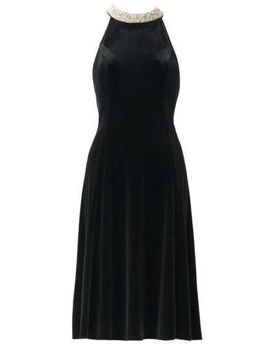 Adrianna Papell Velvet Midi Dress - Black