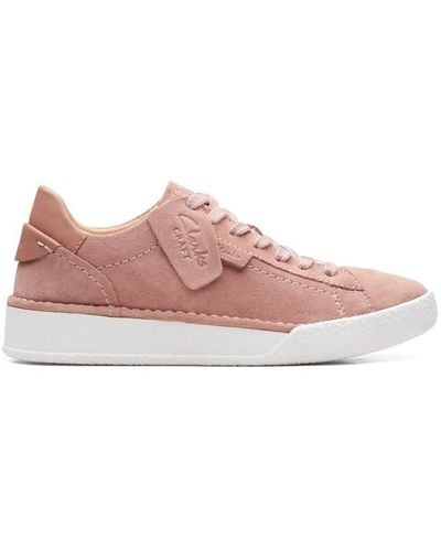 Clarks Craft Cup Lace Trainers - Pink