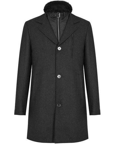 Without Prejudice Double Layer Coat - Black