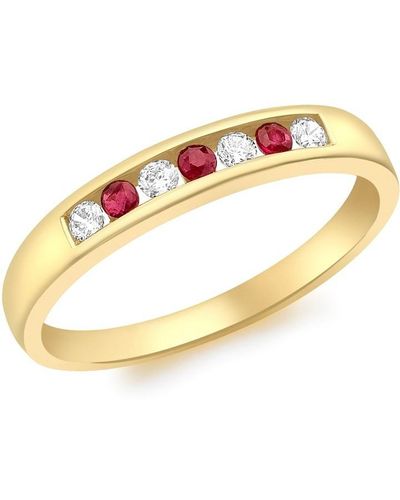 Other 9ct Cz And Red Etny Ring - Metallic