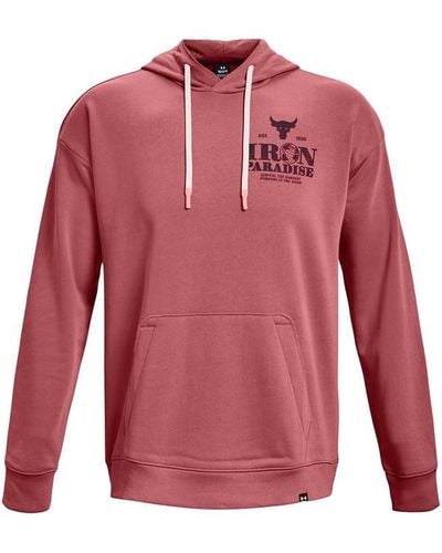 Under Armour S Project R Terry Oth Hoodie Deco Rose S - Red