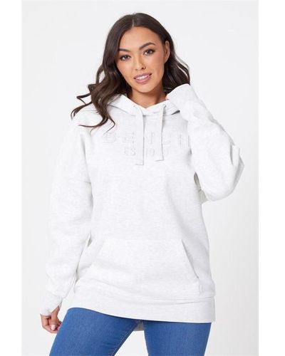 Bench Ladies Longer Length Hoodie - White