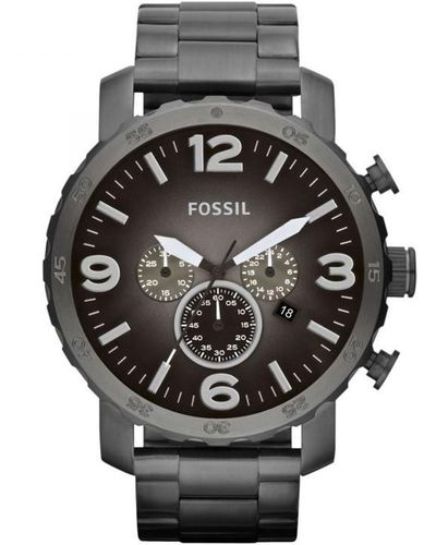 Fossil Nate Chronograph Grey Watch Jr1437 - Black